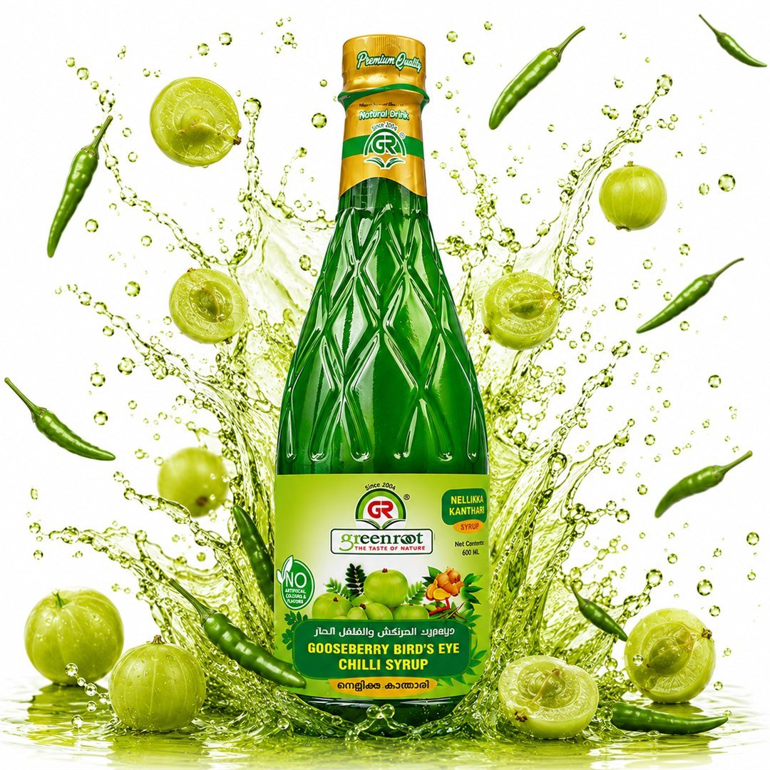 Green Root gooseberry chilli syrup